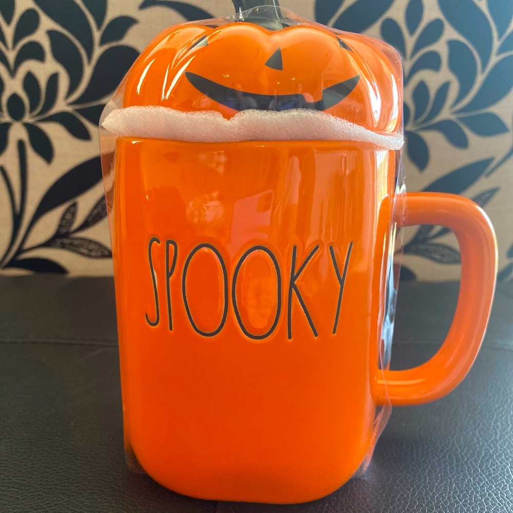 Rae Dun SPOOKY Mug with Pumpkin Topper
